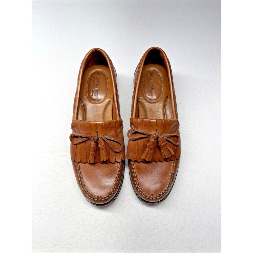 Johnston & Murphy 20-6146 Mens 9M Brown Leather Kiltie Tassel Loafers Brazil